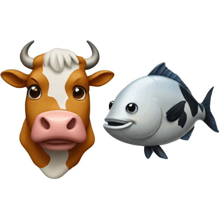 fish and cow emoji