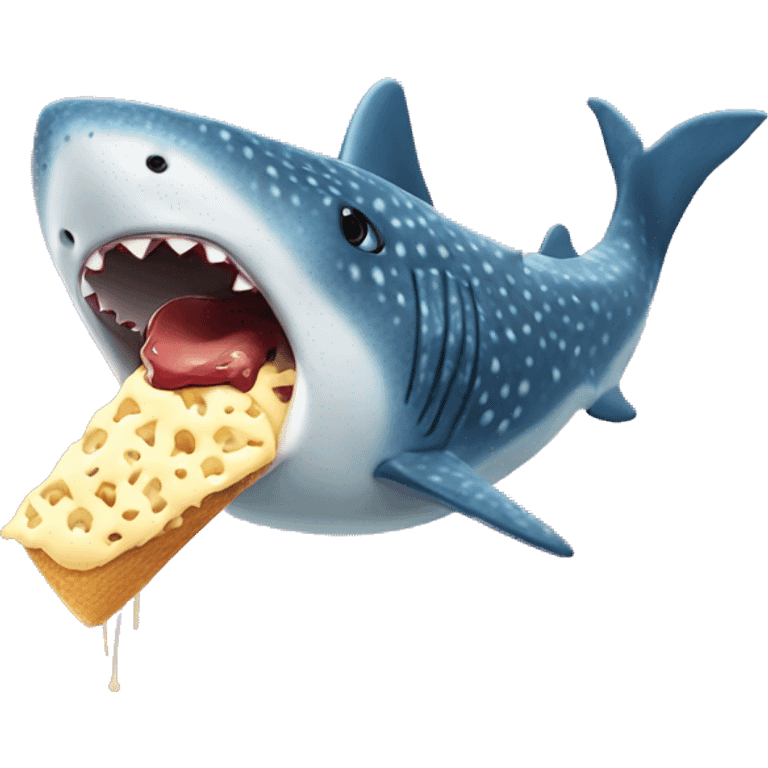 Whale shark eating icecream  emoji