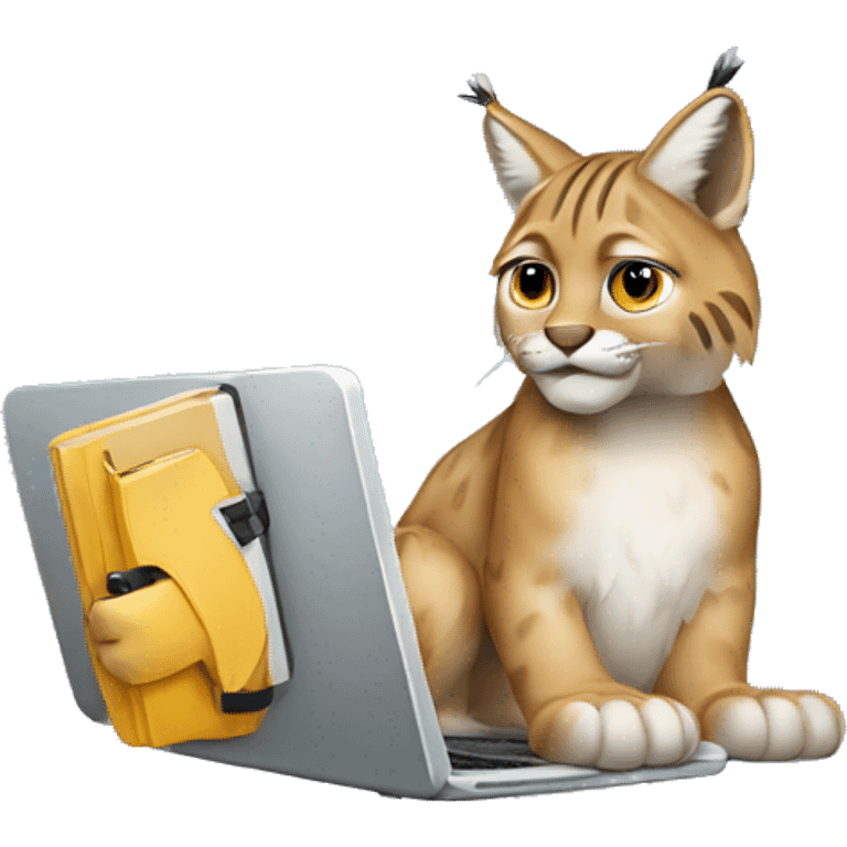 A lynx with a laptop emoji