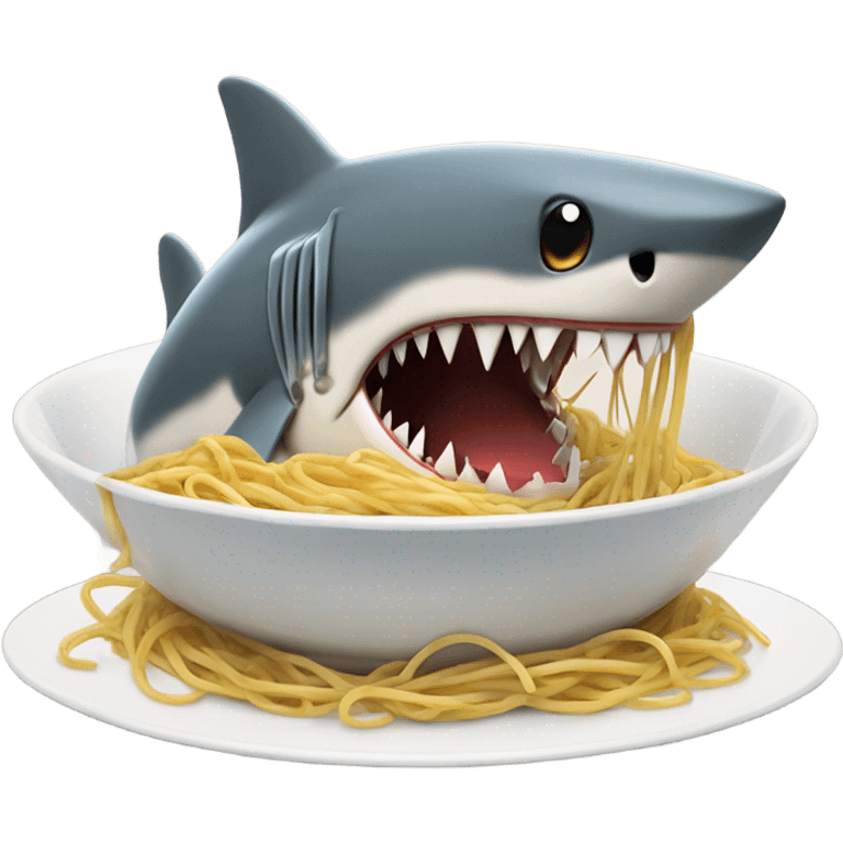 shark eating pasta emoji