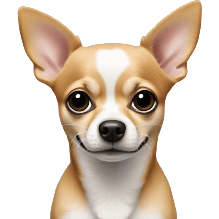 chihuahua crossed with a jack russel, change black nose to a PINK NOSE, short legs emoji