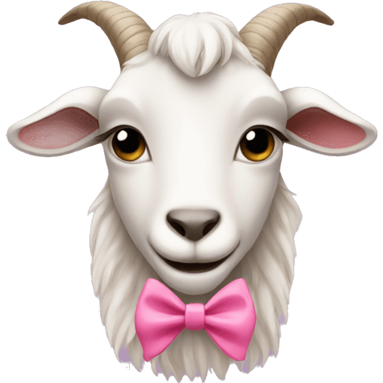 Goat with pink bow emoji