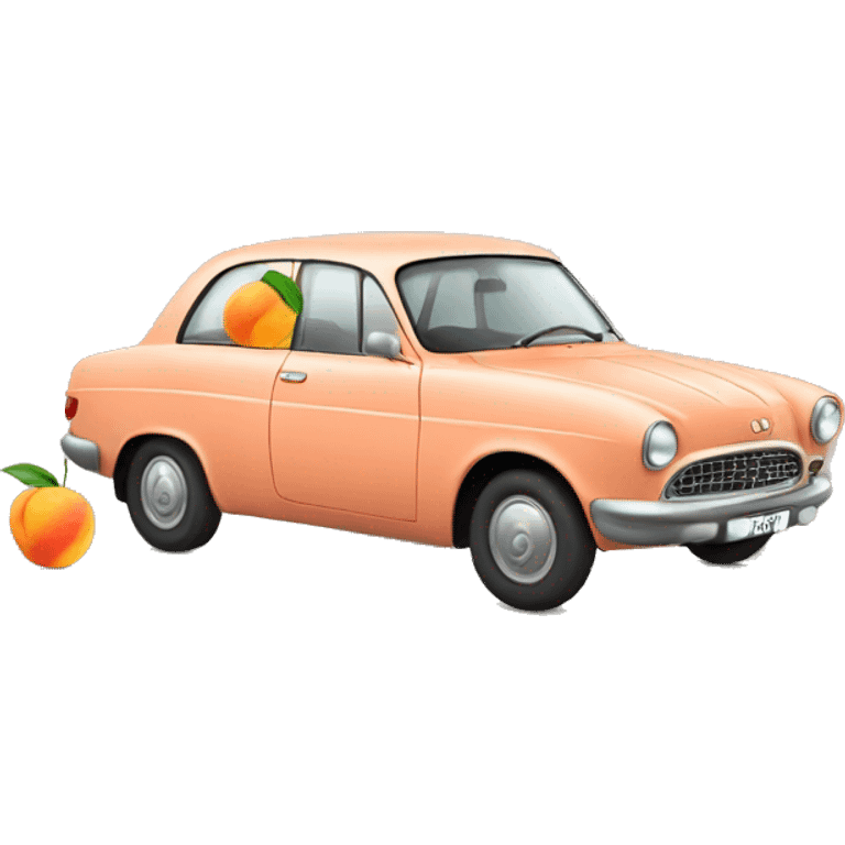 Car with a peach emoji