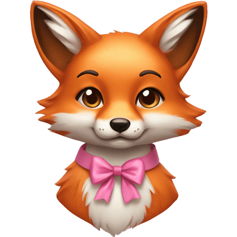 fox wearing a cute pink bow  emoji