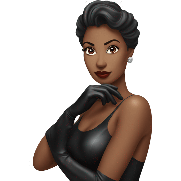 Black Latex gloves elegant woman emoji