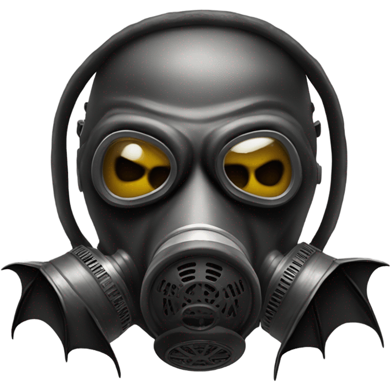 Gas mask wearing bat  emoji