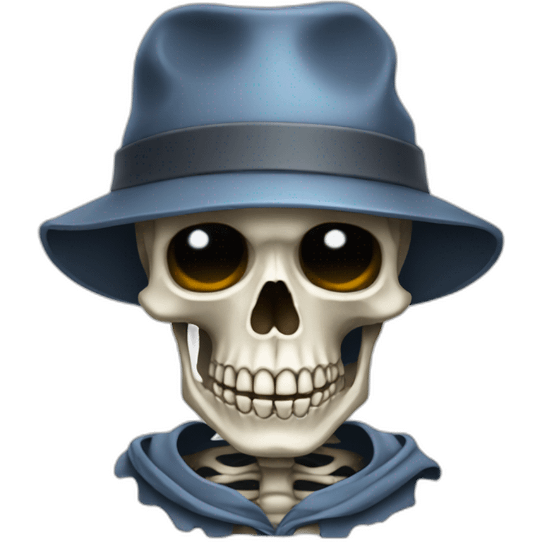 Skeleton wearing bucket hat emoji