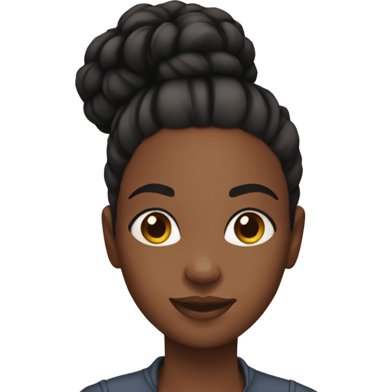 black girl with bun and edges emoji