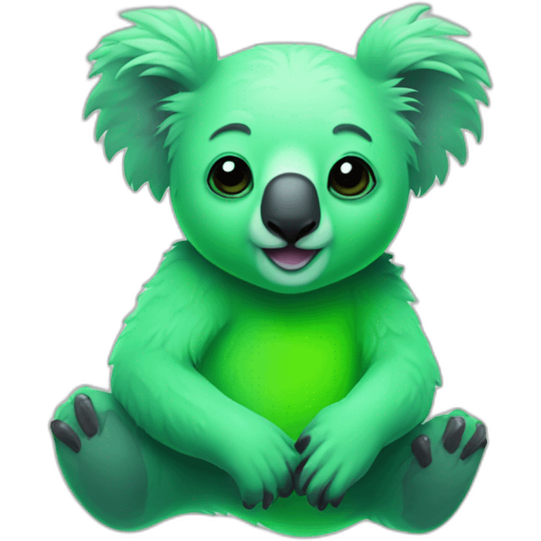 neon green koala emoji