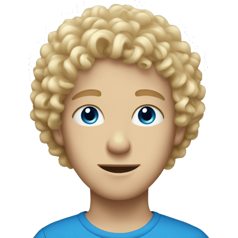 blonde curly haired white boy with blue eyes  emoji