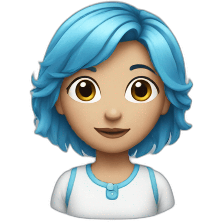 Blue hair little girl emoji