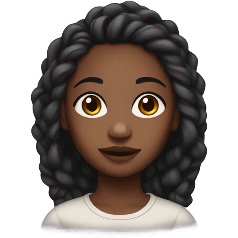 Black girl,brown eyes with twist emoji