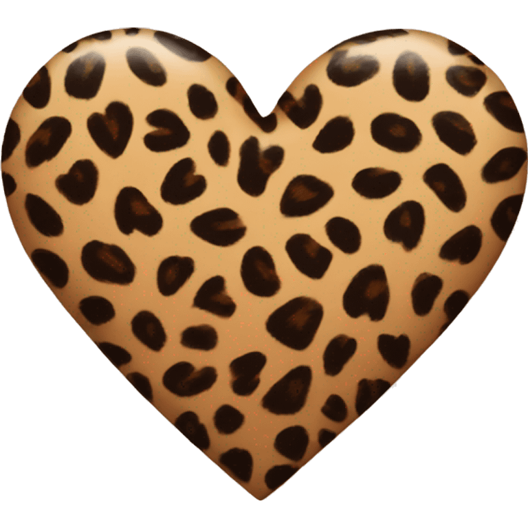 Leopard printed heart emoji