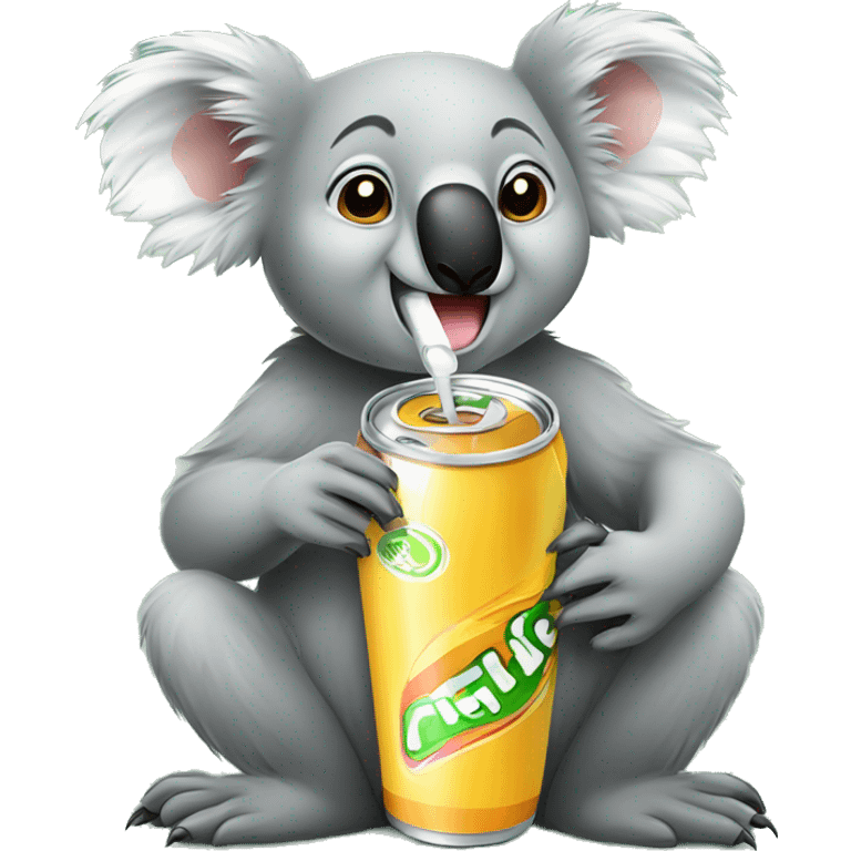 koala drinking soda in vector emoji