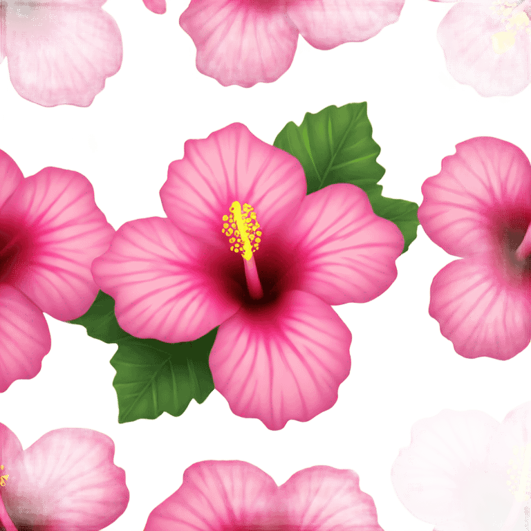 yellow and pink hibiscus flower emoji