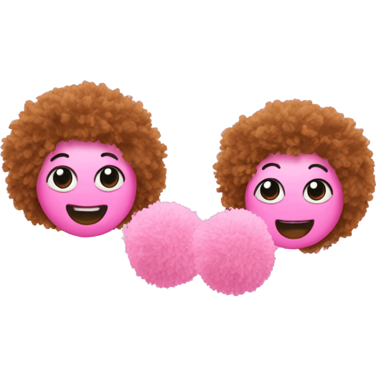 Two pink pom Poms  emoji