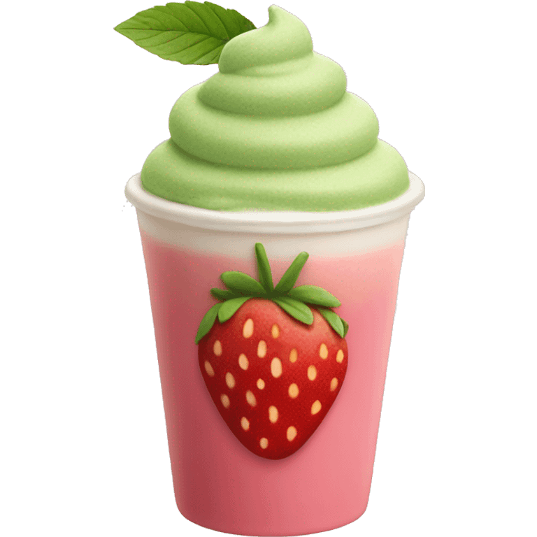 Strawberry matcha latte emoji