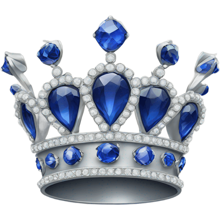 Silver sapphire crown emoji