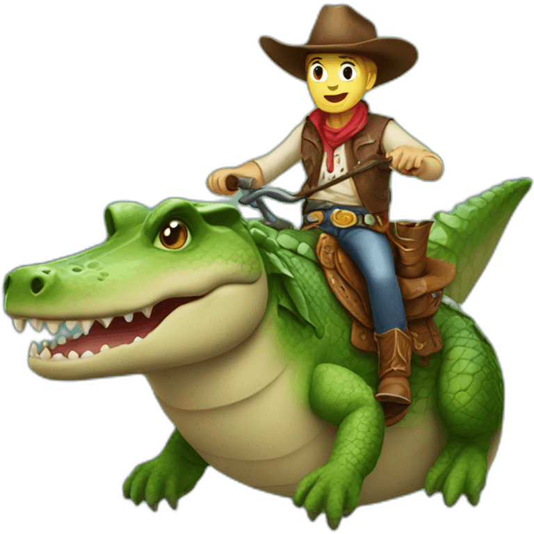 cowboy riding a crocodile  emoji