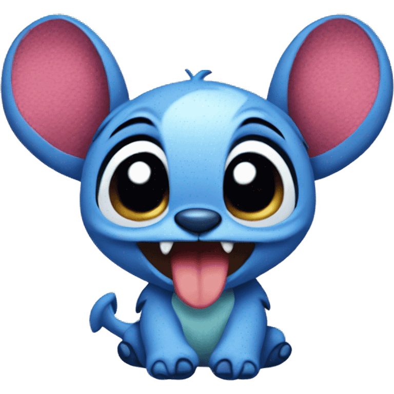 Stitch with hearts emoji