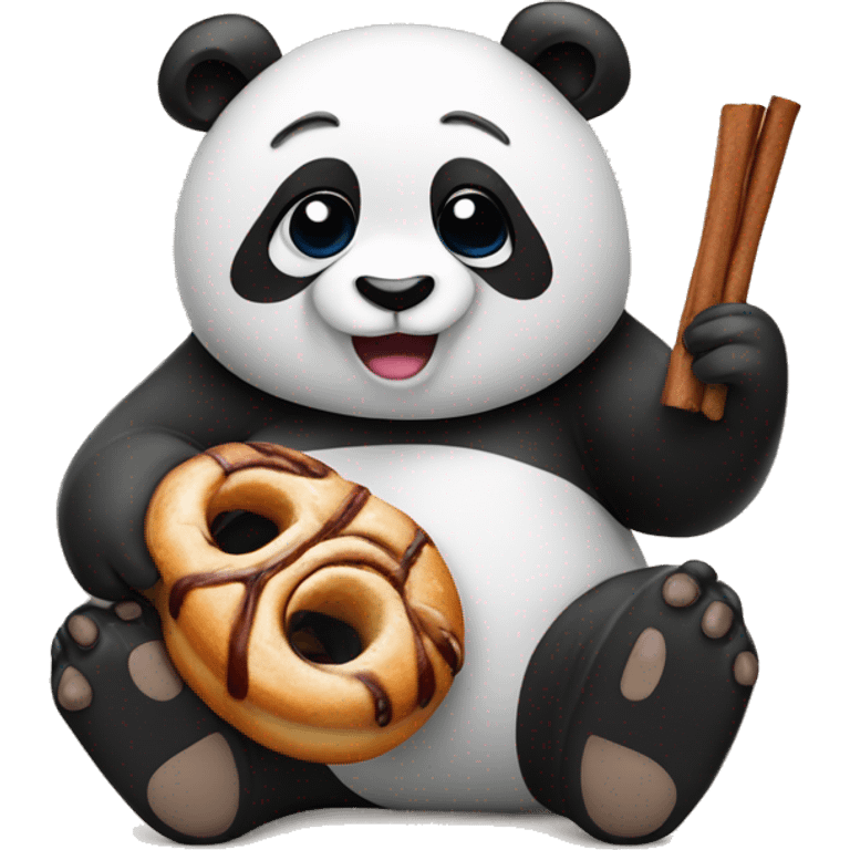 Panda with cinnamon roll emoji