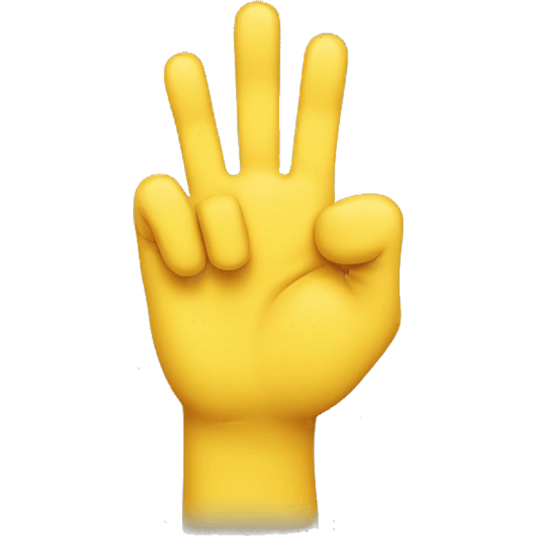 Normal Yellow hand with thumb pinky and ringer finger pointing up emoji