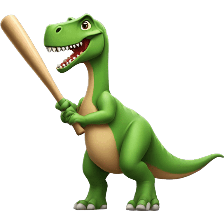 Dinosaur swinging a baseball bat  emoji