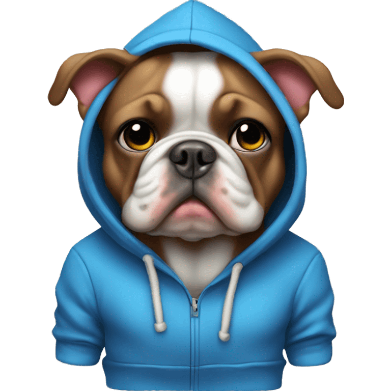 French bull Dog wearing a hoodie emoji