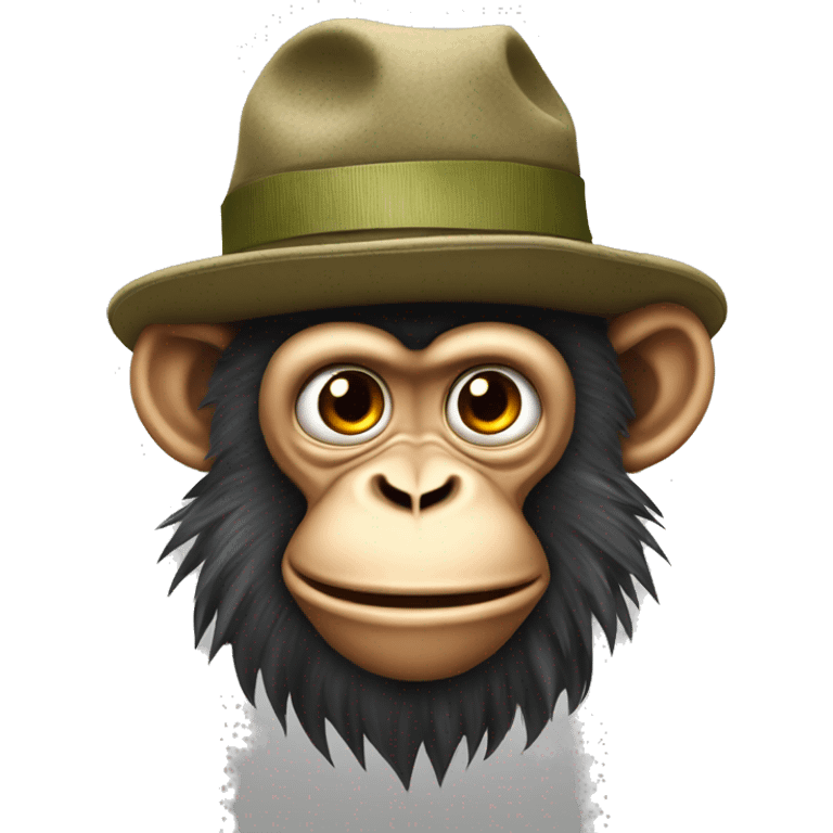 insame crazy monkey with silly hat in war emoji