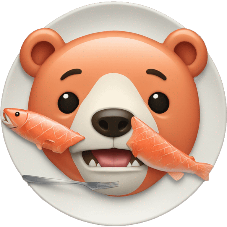 Bear eating salmon emoji