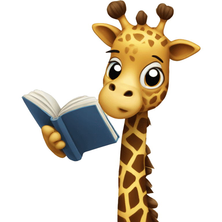 A cute giraffe with a book emoji