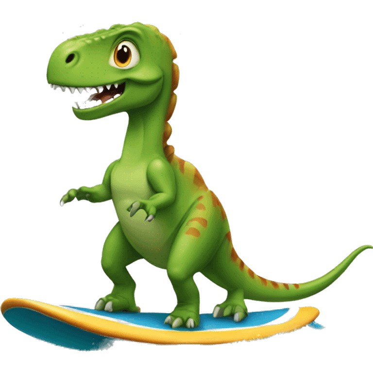 dinosaur riding surfboard  emoji