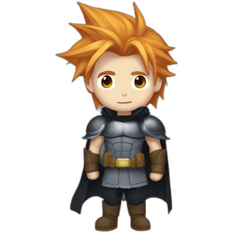 Cloud strife with ginger hair. White batman eyes emoji