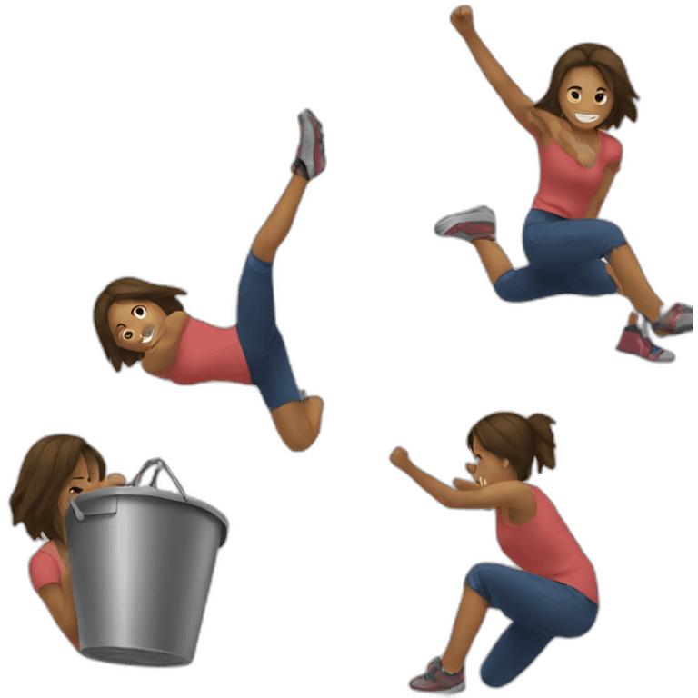 girl kicking bucket emoji