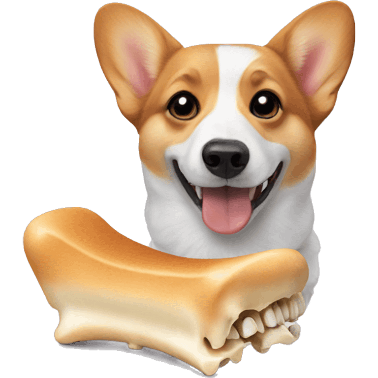 Corgi eating bone emoji