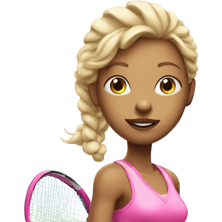 Tennis blonde girl in pink  emoji