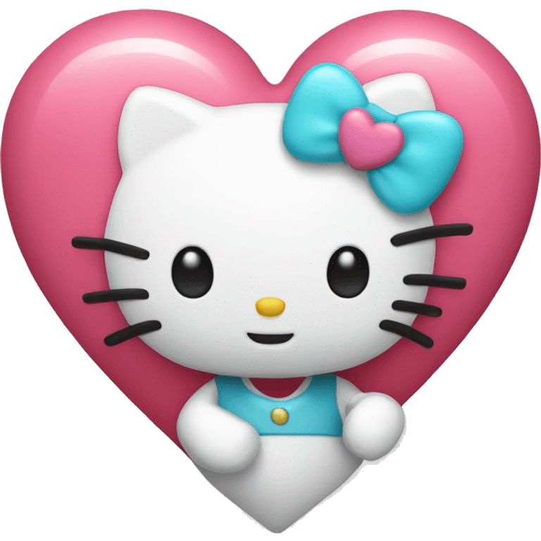 hello kitty with heart emoji