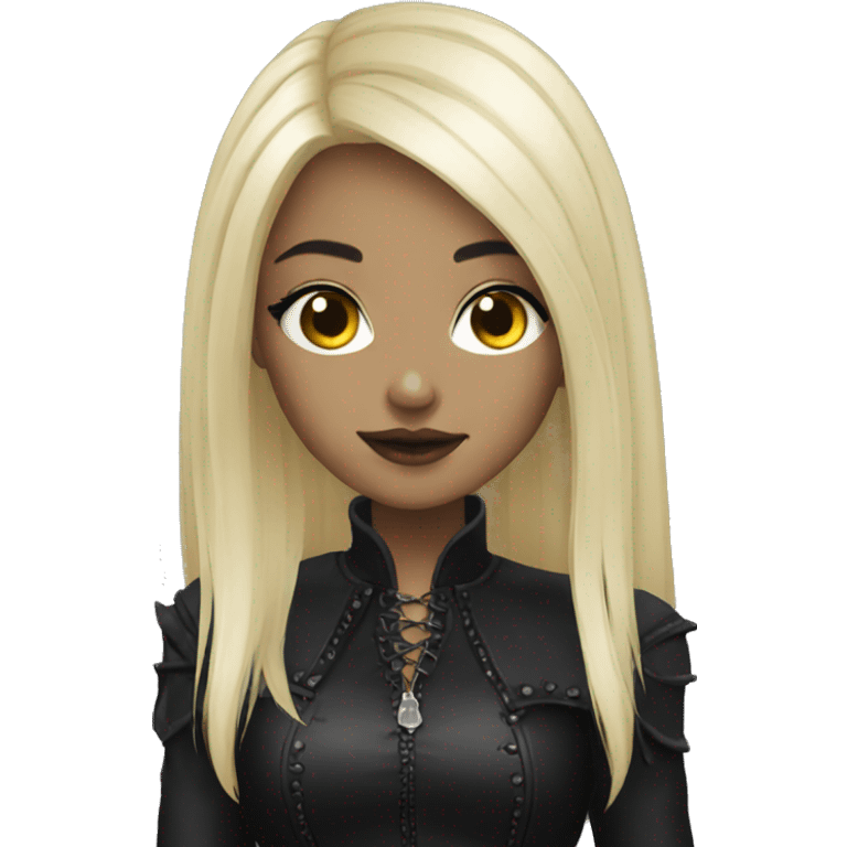 Goth girl blond black hair emoji