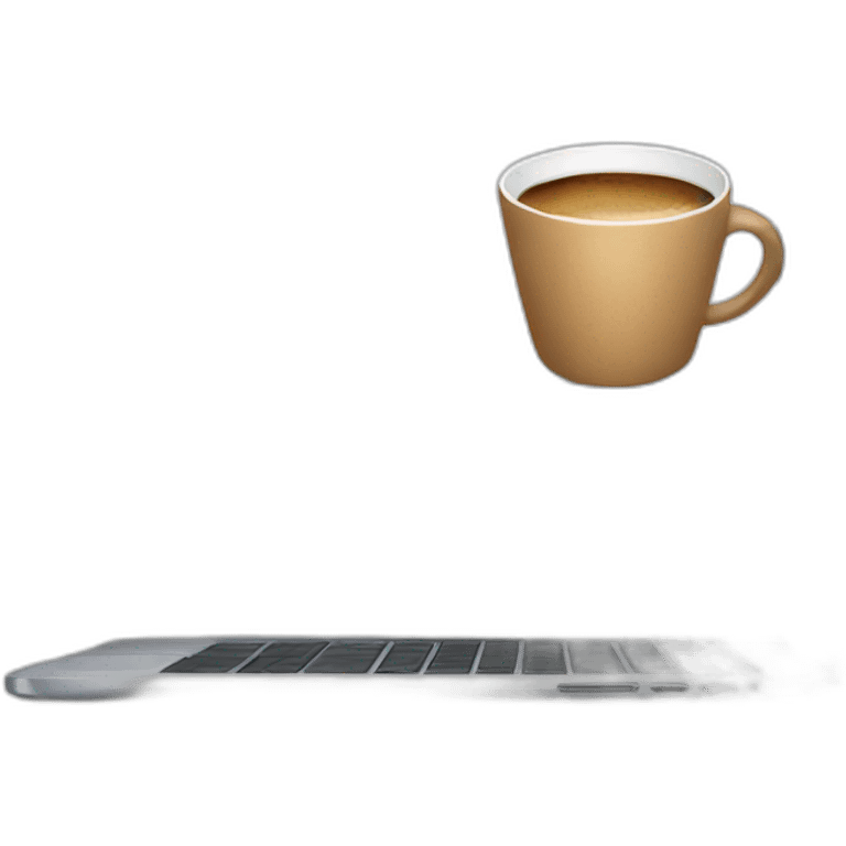 Laptop with coffee cup emoji