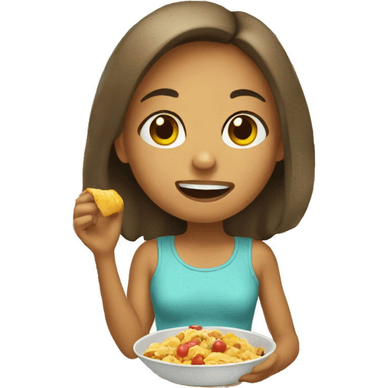 Girl eating food emoji