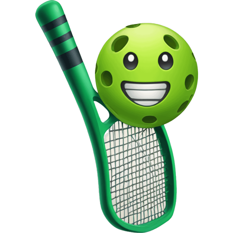 Raqueta de pickleballa con pelota de pickeball emoji