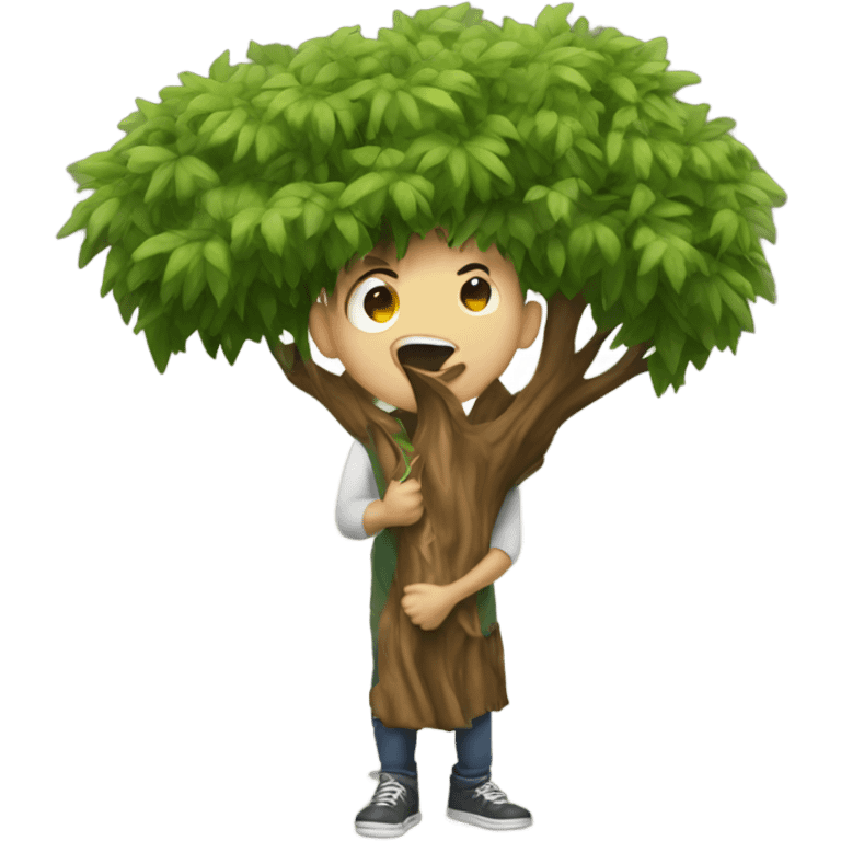 Tree eating boy emoji