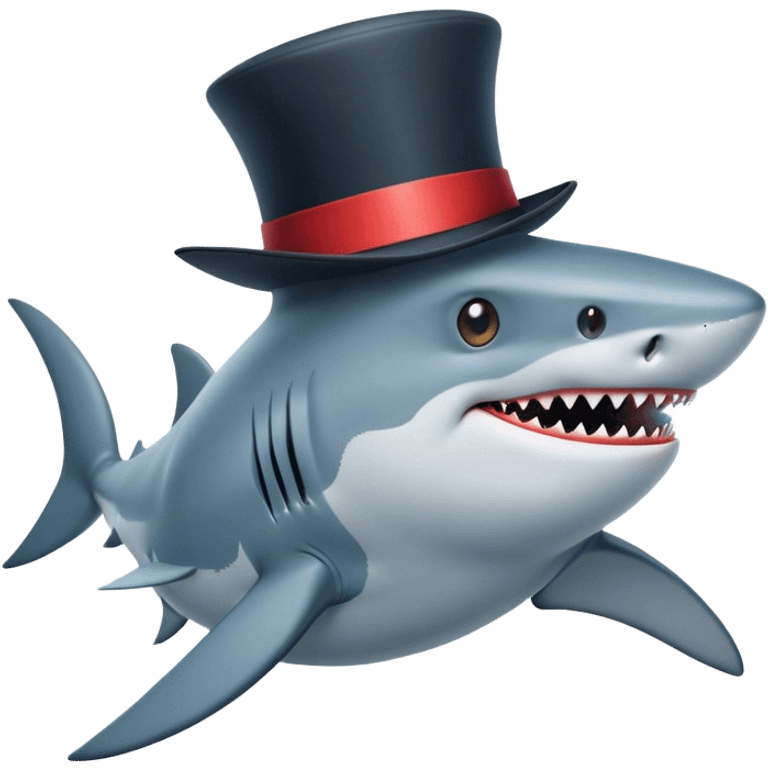 shark with tophat emoji