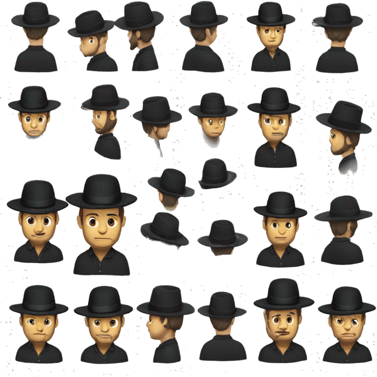 Amish man with a black hat on his head emoji