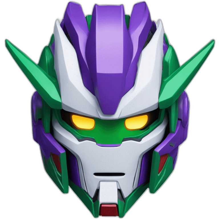 purple and green gundam barbatos face emoji