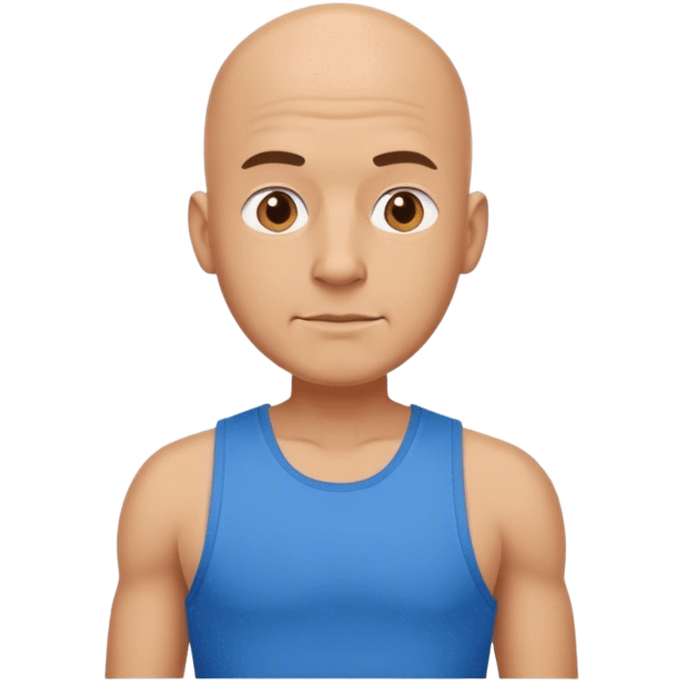 bald man in blue tank emoji