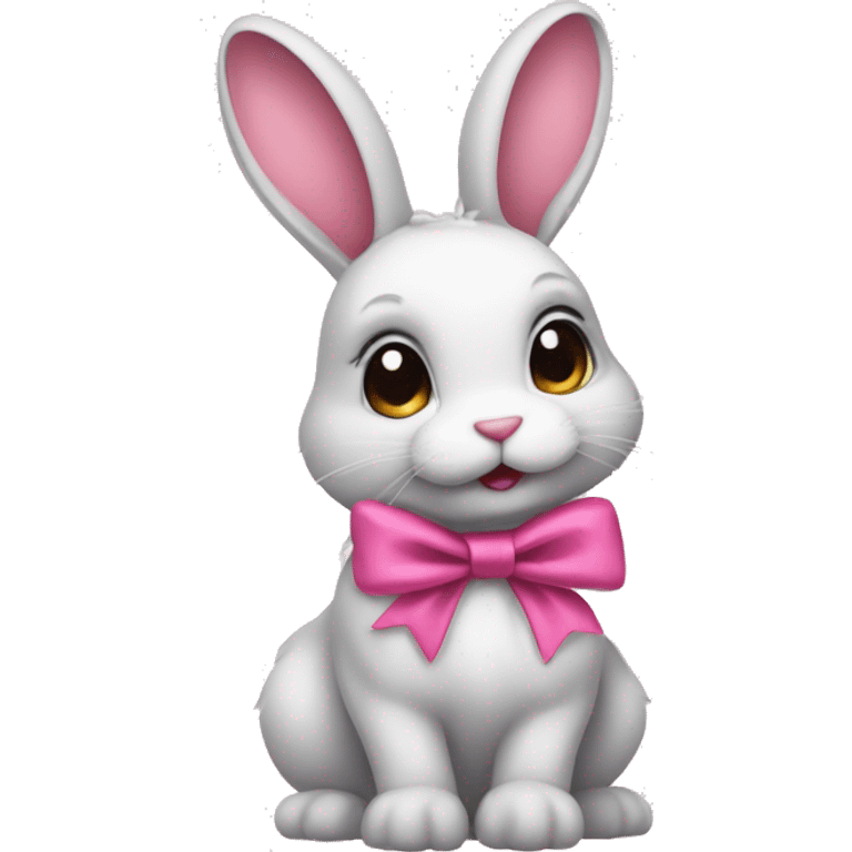 Bunny with a pink bow emoji