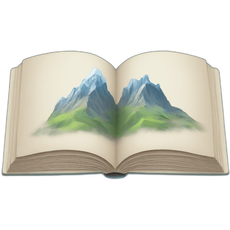 Open book with mountains inside emoji