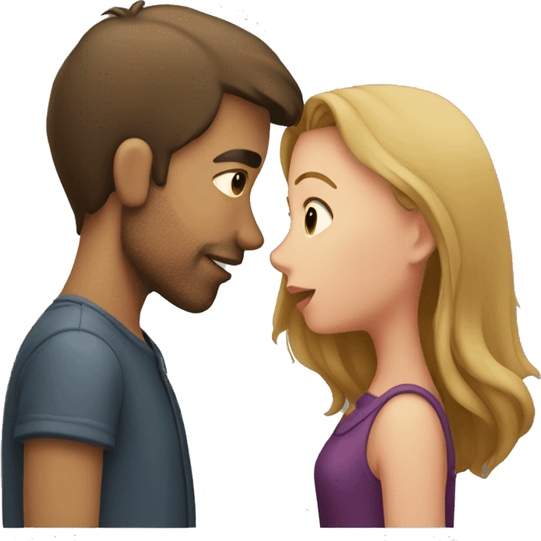 guy kissing a girl emoji