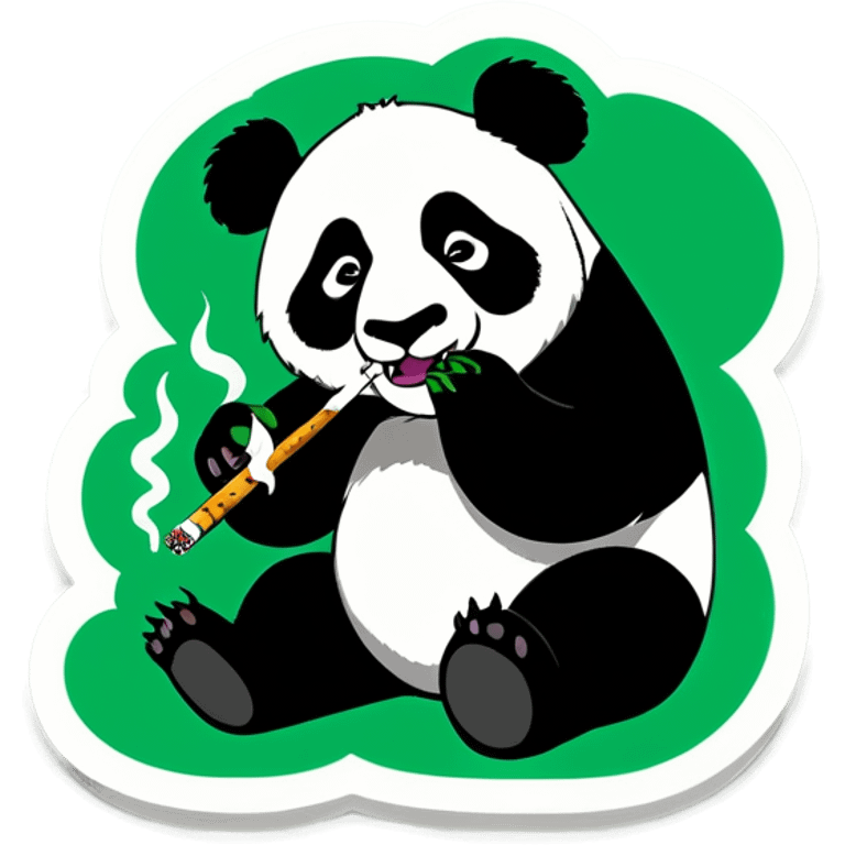 Panda smoking weed emoji